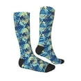 thumbnail image 3 of Picia Women Crew Soft Moisture-wicking Socks Hawaiian Style Pattern Design Cotton Socks, One Size fit All, 3 of 9