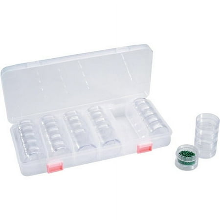 Darice 10.75" x 5" x 1.75" Clear Bead Organizer, 29 Piece