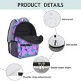 thumbnail image 4 of Butterfly and Blue Purple Pattern Backpack for School, Cute School Bag with Adjustable Shoulder Straps and Padded Back, 15.3"x11"x6.7", 4 of 5