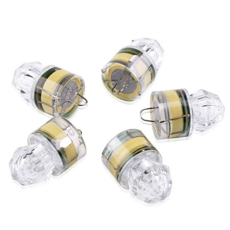 Reactionnx 5Pcs Fishing Lure Bait Light Deep Drop Light Deep Drop Underwater Fishing Light Seven Sealed Diamond Versatile LED Fish Lure Flashing Lamp Light