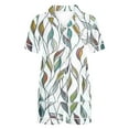 thumbnail image 5 of PNTUTB Women's Fashion Print Casual Collared Short Sleeve Pocket Top with Comfortable Elastic Waist Shorts Pajama Set, 5 of 6