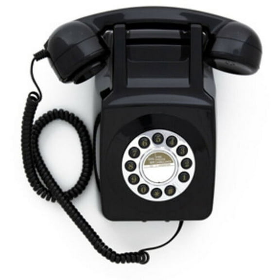 GPO Retro GPO746WBLK 746 Wall Mount Push Button Telephone - Black  [MISC ACCESSORY] Black