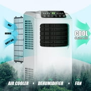 Costway EP23048 10000 BTU Portable Air Conditioner and Dehumidifier Function in White with Window Kit Remote