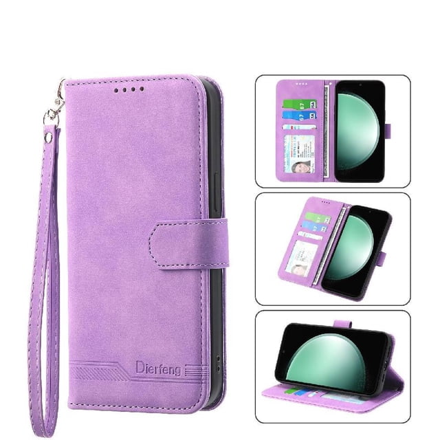 Wallet Case for Google Pixel 10A Flip Phone Case with Card Slots, Cash Pocket, Kickstand, Magnetic Closure & Wrist Strap, TPU Soft Shell Cover Purple