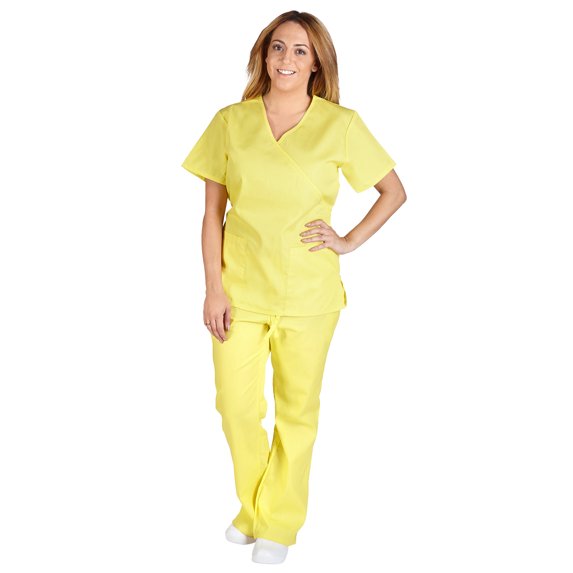 M&M Scrubs Women's Tie Back Solid Medical Scrub Set