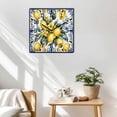 thumbnail image 3 of Yellow Lemon Wooden Wall Clock Silent Non Ticking, Middle Century Blue Italian Textured Square Wall Clocks Battery Operated, Decor Clock for Home Office, Living Room, Kitchen, 12 Inch, 3 of 9