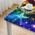 thumbnail image 5 of nygtbtfer Fitted Tablecloth with Elastic Edged, Circular Table Cover Waterproof Wipeable Table Cloth, Fits Tables up to Diameter(Stars) 46*46, 5 of 8