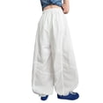 thumbnail image 5 of SJLDQY Girls Wide Leg Pants High Waisted Baggy Pants for Girls Casual Elastic Drawstring Waist Joggers, 5 of 6
