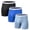 3Pack:Black+Blue+Gray, variant on TANBOM Men's Nylon Stretch Long Leg Breathable Boxer Briefs Underwear, Blue, 1-Pack, L