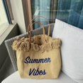 thumbnail image 1 of Handbag Beach Bag Travel Bag Simple Tassel Bag Mother Bag Large Capacity Shoulder Bag-SinKeeU, 1 of 4
