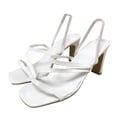 thumbnail image 4 of Vedolay Summer Sandals Women's Open Toe Ankle Strap Glitter Low Wedge Casual Sandals,White 8.5, 4 of 5