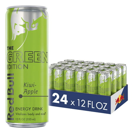 (24 Cans) Red Bull Energy Drink, Kiwi Apple, 12 Fl Oz, Green