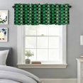 thumbnail image 3 of Curtain Valance for Windows, St. Patrick's Day Shamrock Kitchen Valances Rod Pocket Short Curtains, Green Black Stripe Theme Window Valance for Bedroom Bathroom Living room 60x18in, 3 of 9