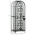 thumbnail image 5 of Wine Rack, Renaissance Wrought Iron Wine Jail – 45 Bottles Wine Holder 52 Inch Freestanding Floor Wine Rack with Slide-Lock Latch Door - Black, 5 of 6