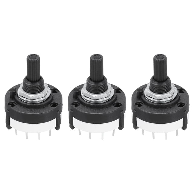 Interruptor rotativo 1P12T 1 polo 12 posiciones selector de banda 1 cubierta para radio máquina doméstica 3 piezas
