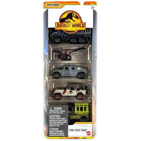 Jurassic World Matchbox Terra Travel Squad Die Cast Car 5-Pack
