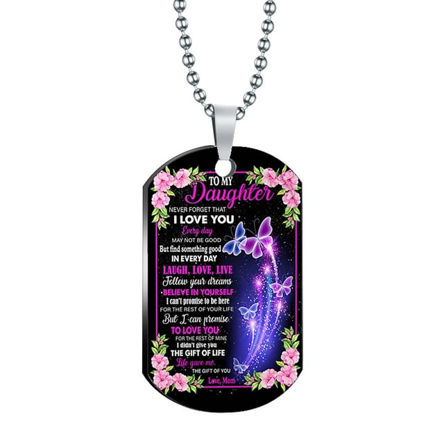 Heiheiup Fashion Color Printing Fashion Jewelry TO MY Daughter Key