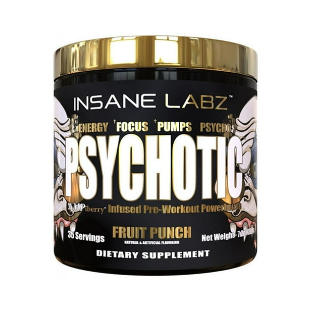 Pre Entreno Insane Labz Psychotic Gold 35 Servicios Fruit Punch