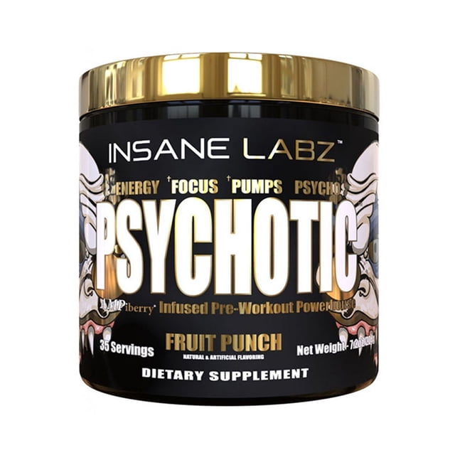 Pre Entreno Insane Labz Psychotic Gold 35 Servicios Fruit Punch