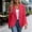 Red, variant on Hvot&aat Women's Tweed Blazers Business Casual Long Sleeve Double Breasted Open Front Jackets Solid Color Work Suits