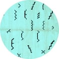 thumbnail image 1 of Ahgly Company Indoor Round Solid Light Blue Modern Area Rugs, 7' Round, 1 of 4