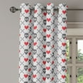 thumbnail image 2 of Ambesonne Geometric Grommet Curtain, Skulls Red Hearts, 50" x 72", Grey Red Coconut, 2 of 6