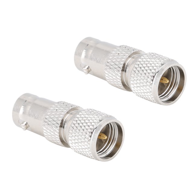 Adaptador Coaxial de latón niquelado, contacto BNC hembra a mini conector RF UHF, 2 uds.