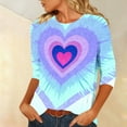 thumbnail image 4 of Vetsdori Womens 3/4 Sleeve Tops Valentine Pullover Gifts for Wife Graphic,Trendy Heart Print Crew Neck T-Shirts for Ladies Fashion, 4 of 6