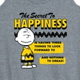 thumbnail image 3 of Peanuts - Secret To Happiness - Women's Racerback Tank Top, 3 of 6