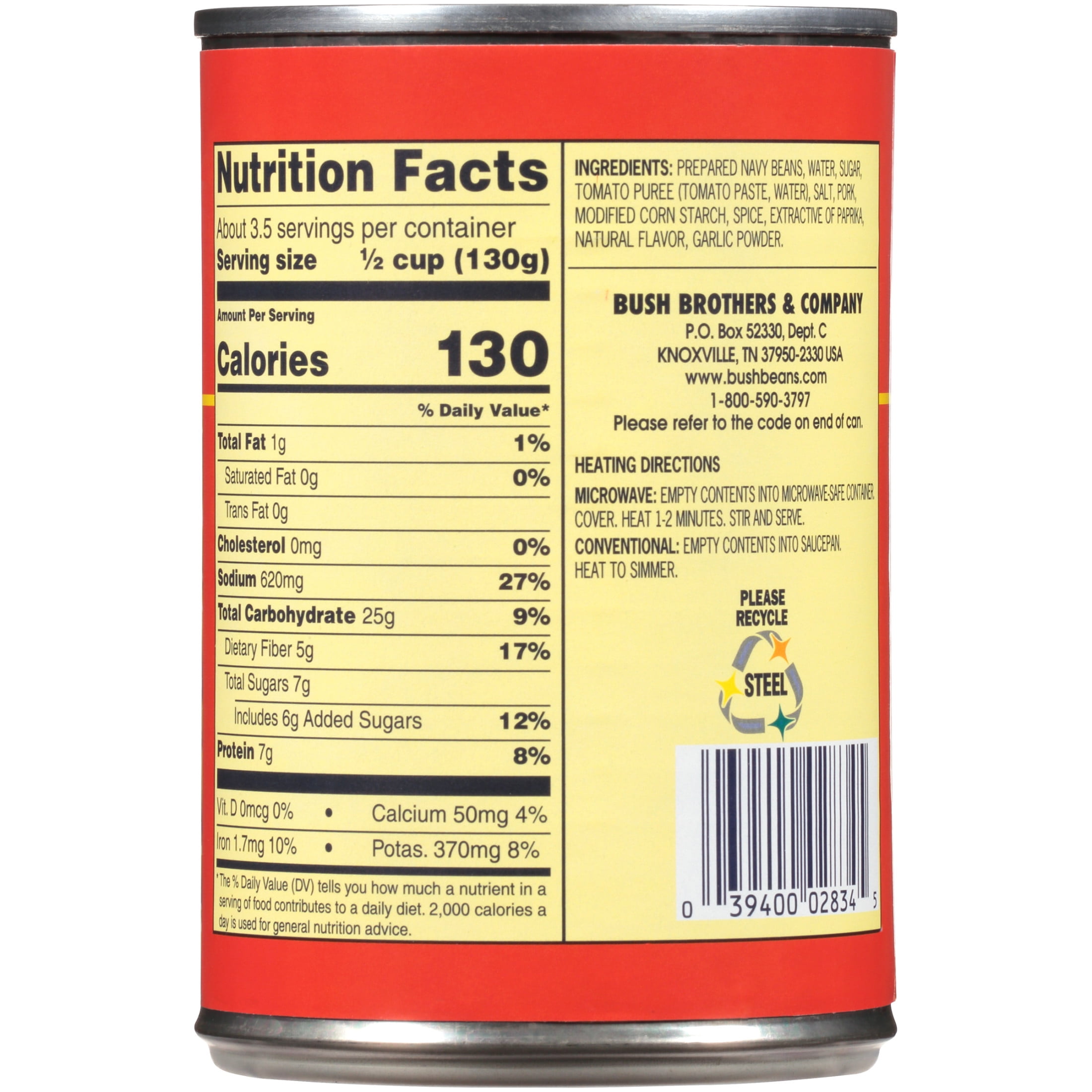 Bush's Showboat Pork and Beans, Canned Beans in Tomato Sauce, 15 oz