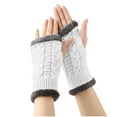 thumbnail image 4 of WRKEKC Gloves for Women Heart Hollow Knitted Unisex Fingerless Gloves with Wrist Warmth for Fall and Winter Cold Weather, 4 of 4
