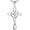 Silver, variant on Stainless Steel Love Knot Heart Shaped Cross Pendant Necklace