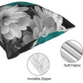 thumbnail image 3 of Teal Grey Flowers Throw Pillow Covers 18x18 Inch Decorative Pillow Case for Couch Bed Car Home Decor, 3 of 5