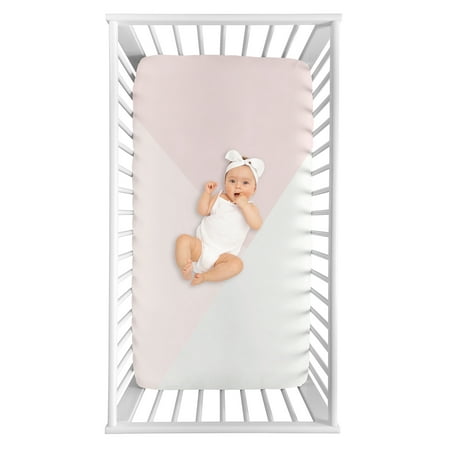 UPC: 0846480097594 | Pink and Off White Boho Chic Pastel Photo Op Fitted Crib Sheet Girl by Sweet Jojo Designs
