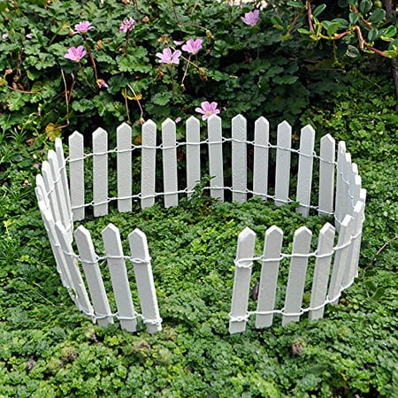 Miniature Fairy Garden White Wood Picket Fence, 18