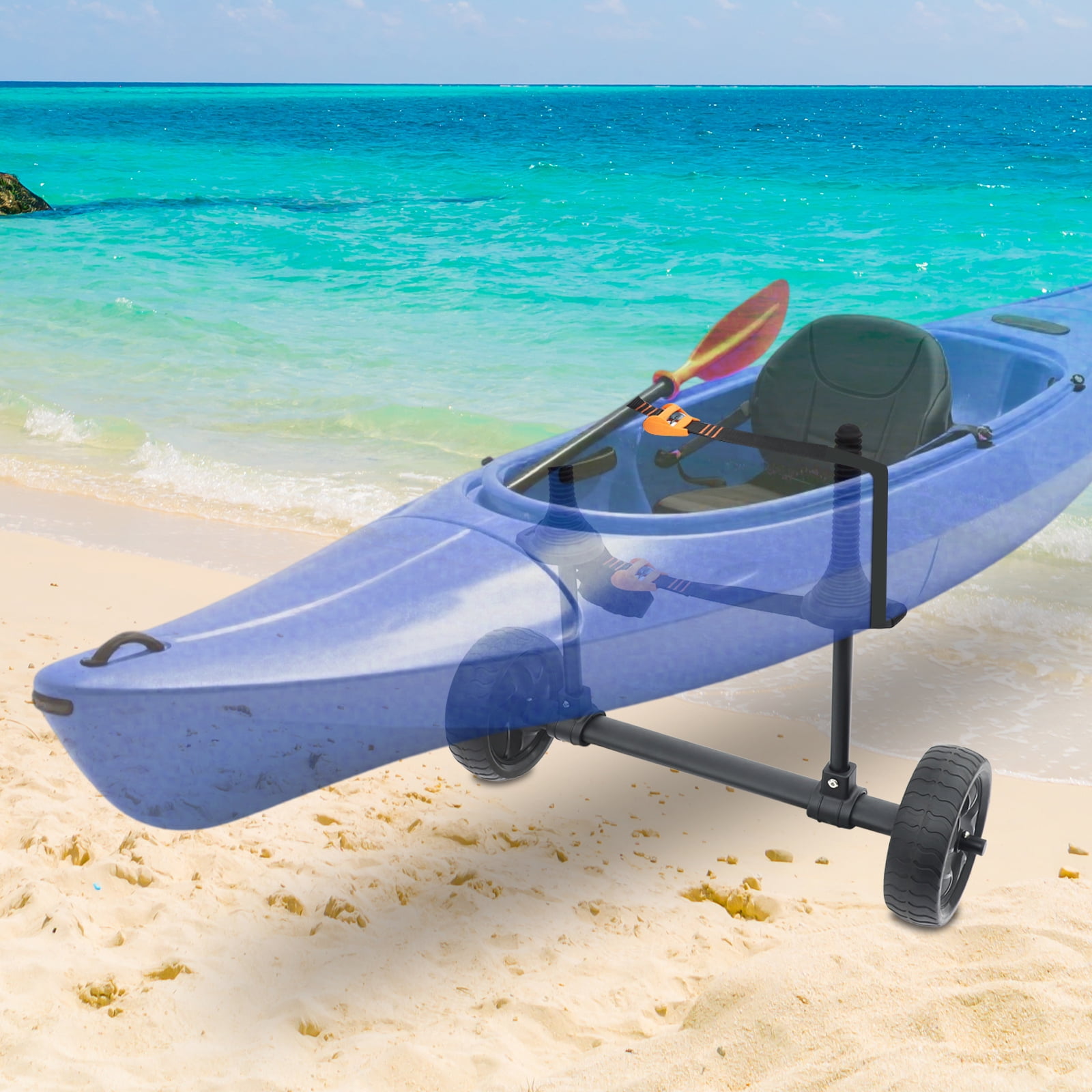 Universal Kayak Cart Adjustable Width 6-28cm Fits Most Kayaks Canoes & SUP Boat