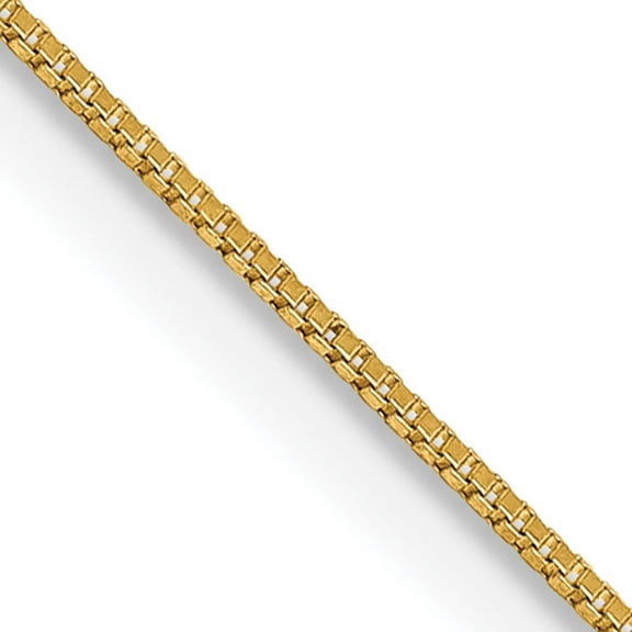 14K Yellow Gold .5mm Box With Spring Ring Clasp Chain (18 X 0.5) Made In South Africa pen1-18