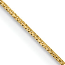 14K Yellow Gold .5mm Box With Spring Ring Clasp Chain (18 X 0.5) Made In South Africa pen1-18