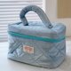 thumbnail image 3 of Bolsa de cosméticos de algodón de plumón de gran capacidad para mujer, bolsas de maquillaje para vacaciones (azul) Likrtyny Para Estrenar, 3 of 5