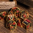 thumbnail image 4 of Cusdie Metal DND Dice Set, 7 die Metal Polyhedral D&D Dice Set Serrated Edge Dice for DND Dungeons and Dragons TTRPG Role Playing Games, 4 of 5