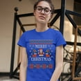 thumbnail image 3 of Tee Hunt Ugly Sweater Theme Santa Claus T-Shirt Let it Snow Christmas Xmas Women's T-Shirt Tee, Blue, XX-Large, 3 of 5