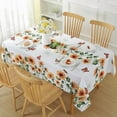 thumbnail image 3 of SASTYBALE Sunflower Table Cloth, 60 x 102 Inch Rectangle Summer Tablecloths, Wipe-able Wrinkle Resistant White Polyester Fabric Table Cover for Fall Kitchen Dining, Party, Picnic, Indoor, Outdoor, 3 of 7