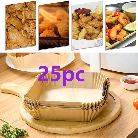 Clearance! Plertrvy 25 Oil Absorbing Paper, 2022 New Pattern Air Fryer Disposable Paper Liner Food Level Non-Stick Pan Oil Paper