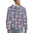 thumbnail image 7 of Daiia happy Skull rose Pattern Women's Fashion Hoodies & Sweatshirts with Kangaroo Pocket Hooded Sweatshirt with Eye-catching Drawstrings-Small, 7 of 7