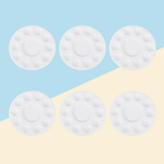 Masteelf 6pcs Portable Paint Tray Palettes Plastic for DIY Craft Professional Art Painting (White)