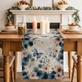 thumbnail image 2 of Table Runner 48 Inches Long for Kitchen Dining, Weeping Blue Floral Dresser Scarf Farmhouse, Dining Table Decorations for Wedding/Parties, Spring Butterflies Flowers Linen 13 x 48 In, 2 of 8