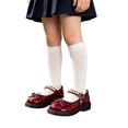 thumbnail image 3 of ibiyuan Mary Jane Shoes Girls Bow Closed Toe Heel Flats Dress Shoes Platform Loafers School Uniform Shoes, 3 of 7