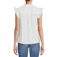thumbnail image 3 of Time and Tru Women's Smocked Yoke Top, 3 of 5