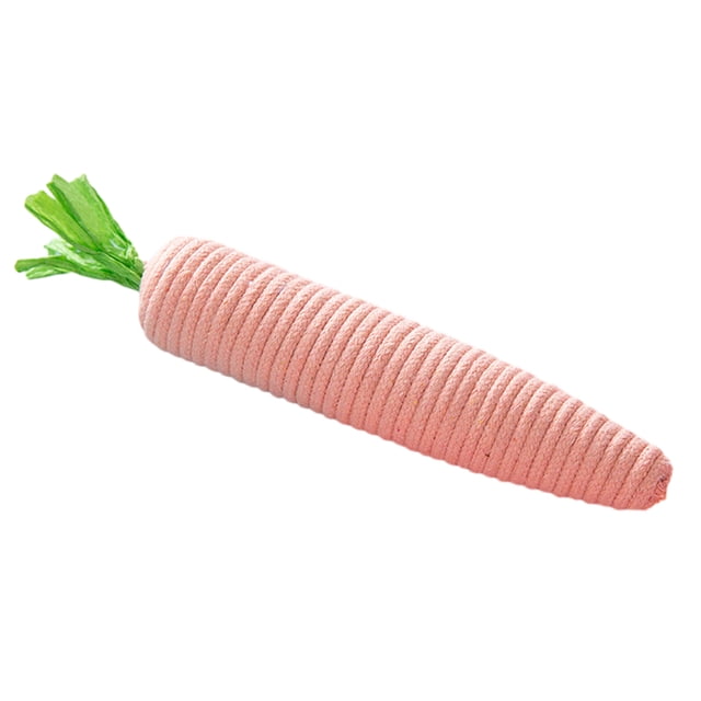 Rope Carrot Cat Toy Interactive Cat Chew Toy Carrot Shape Cat Rope Toy Kitten Teething Toy for Indoor Cats Biting Chewing Keeping Teeth Clean