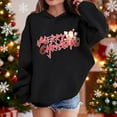 thumbnail image 2 of Lorytime Girls Sweatshirts with Hoods Unisex Merry Christmas Sweatshirt Long Sleeve Pullover Drop Shoulder Festive Tops, 2 of 4